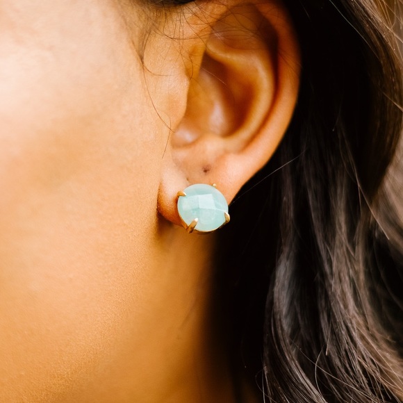 Dash of Pink Jewelry - Stone Cold Earrings in Amazonite